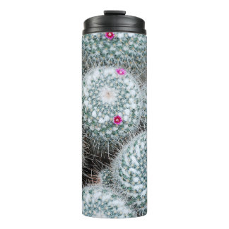Tiny Pink Flowers Cactus Plants Thermal Tumbler