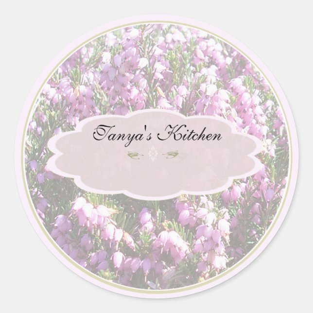 tiny pink flowers spice jar labels (Front)