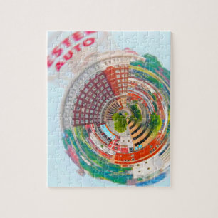 Tiny Planet Western Auto Building Kansas City, MO. Jigsaw Puzzle