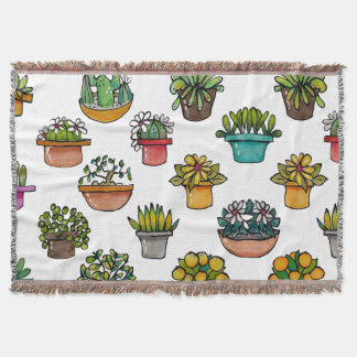 Tiny Plants In Pots Baby Burp Cloth Throw Blanket