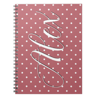 Tiny Polka Dot Blush Pink White Dots Notebook