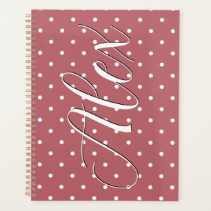 Tiny Polka Dot Blush Pink White Dots Planner