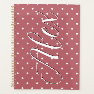 Tiny Polka Dot Blush Pink White Dots Planner