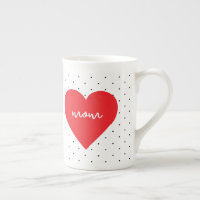 Tiny polka dot red heart mum