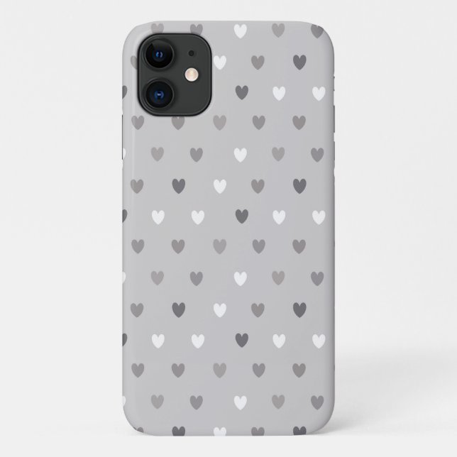 Tiny polka hearts in shades of grey Case-Mate iPhone case (Back)