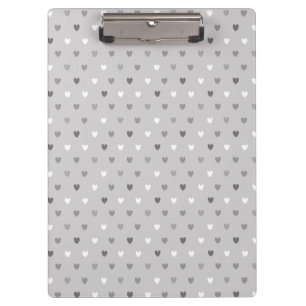 Tiny polka hearts in shades of grey clipboard