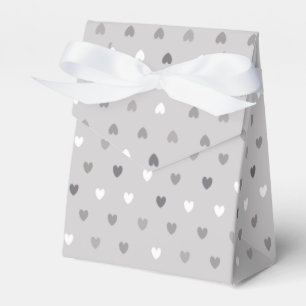 Tiny polka hearts in shades of grey favour box