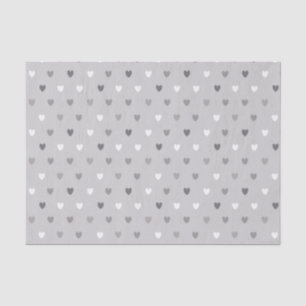 Tiny polka hearts in shades of grey tissue paper