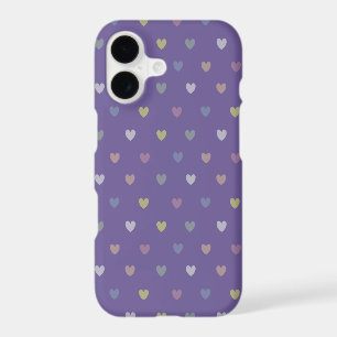 Tiny polka hearts on Ultra Violet Purple