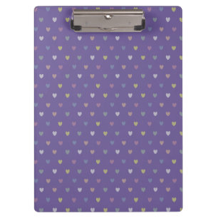 Tiny polka hearts on Ultra Violet Purple Clipboard