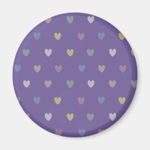 Tiny polka hearts on Ultra Violet Purple Magnet