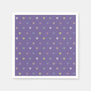 Tiny polka hearts on Ultra Violet Purple Napkin