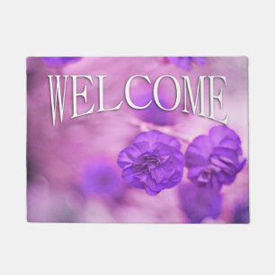 Tiny Purple Flowers Welcome Doormat