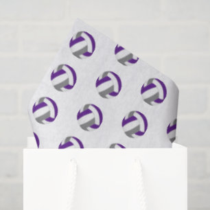 tiny purple gray volleyballs pattern tissue paper