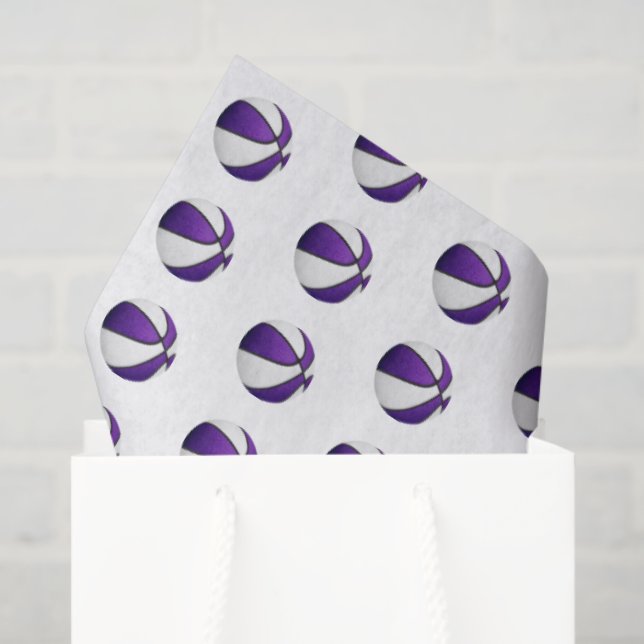 tiny purple white basketballs pattern tissue paper (Gift Bag)