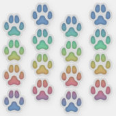 Tiny Rainbow Dog Pawprints Animal Tracks Decals (Front)
