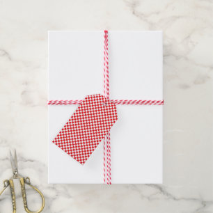 Tiny Red and White Checkerboard Gift Tags