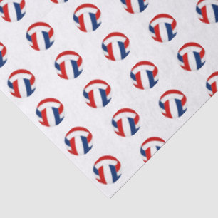 tiny red blue volleyballs pattern tissue paper