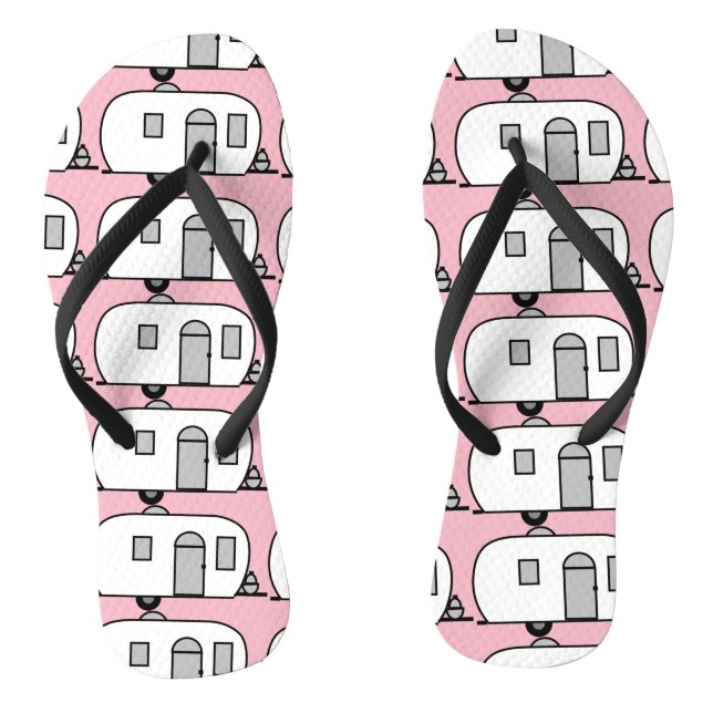 Tiny red gypsy caravan Thunder_Cove Jandals (Footbed)