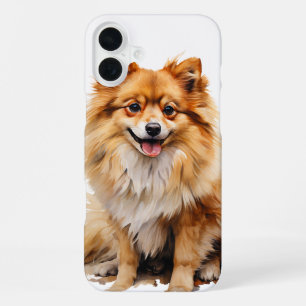TINY RED POMERANIAN PUPPY DOG iPhone 16 PLUS CASE