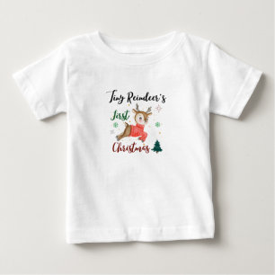 Tiny Reindeer’s First Christmas Baby T-Shirt