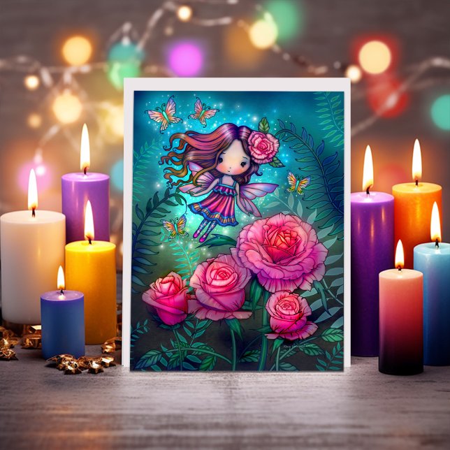 Tiny Rose Fairy Fantasy Art by Molly Harrison Card (Creator Uploaded)