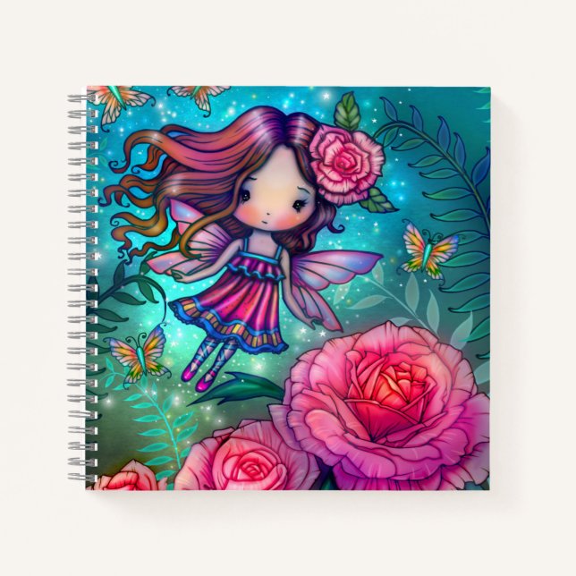 Tiny Rose Fairy Sketchbook Notebook (Front)