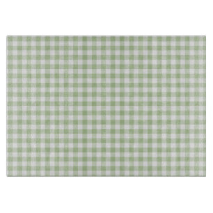 Tiny Sage and White Gingham Cutting Board