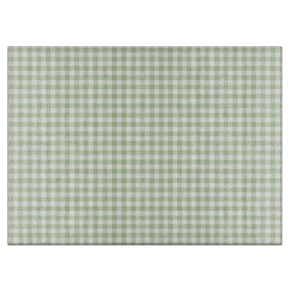 Tiny Sage and White Gingham Cutting Board