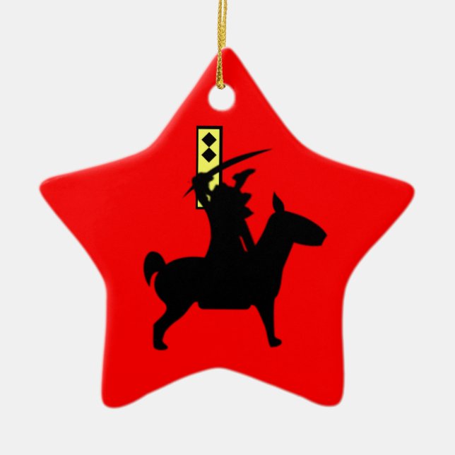 Tiny Samurai Ceramic Tree Decoration (Front)