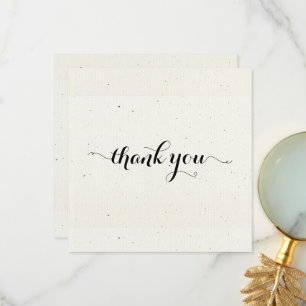 Tiny Scattered Black Dots Folded Thank You Card