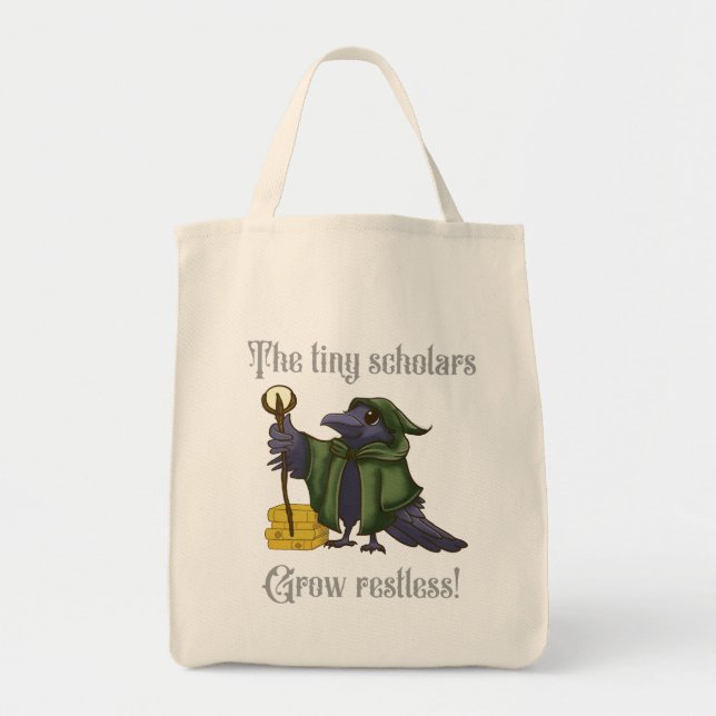 Tiny Scholars Grow Restless Crow Teacher  Tote Bag (Front)