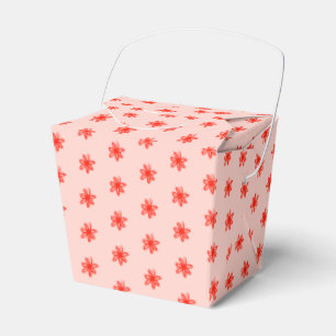 Tiny Scribbled Daisies Rustic Whimsical Pink Red Favour Box