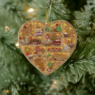 Tiny Shelves Christmas Bakery Baked Treats 2Dprint Ceramic Tree Decoration