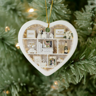 Tiny Shelves Personalised Wedding Anniversary Ceramic Tree Decoration