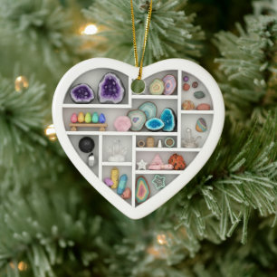Tiny Shelves Rock Collector 2Dprint Rocks Crystals Ceramic Tree Decoration
