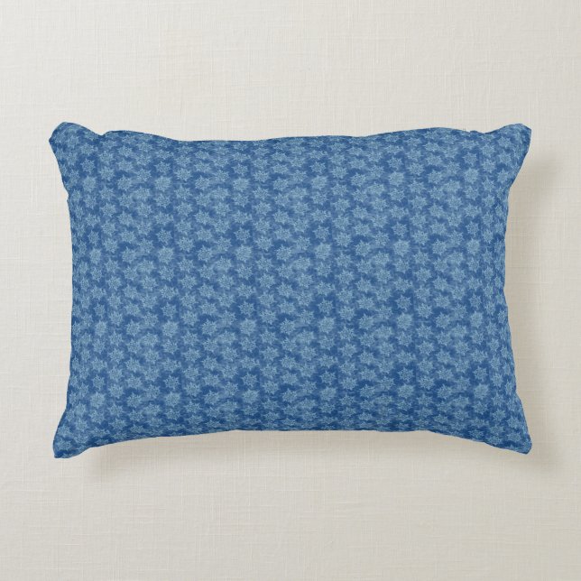 Tiny Snowflakes Blue Decorative Cushion (Front)