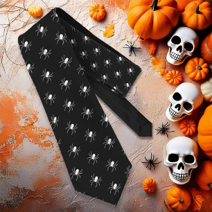 Tiny Spiders Pattern White ID684 Tie