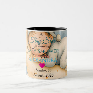 Tiny Star Is Arriving Baby Shower Collection Two-Tone Coffee Mug