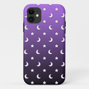 Tiny Stars and Moons on Purple Case-Mate iPhone Case