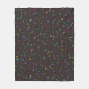 Tiny Stars Print on Black Background Fleece Blanket