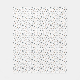 Tiny stars, rosewood and lavender, soft neutrals fleece blanket