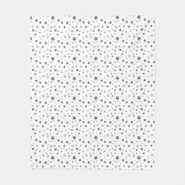 Tiny stars, rosewood and lavender, soft neutrals fleece blanket (Front)
