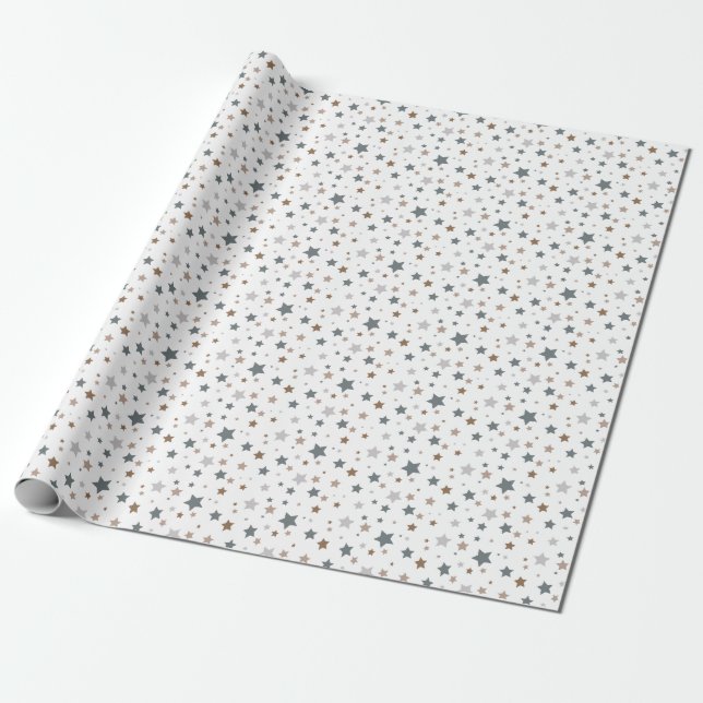 Tiny Stars, Rosewood and Lavender Wrapping Paper (Unrolled)