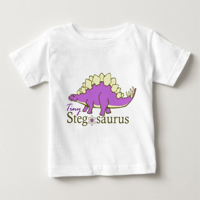 Tiny Stegosaurus, Purple Baby T-Shirt (Front)