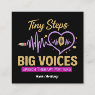 Tiny Steps Big Voices Speech Therapy Matters  Square Business Card