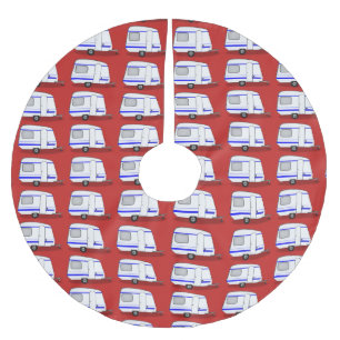 Tiny streamlined caravan Thunder_Cove any colour Brushed Polyester Tree Skirt