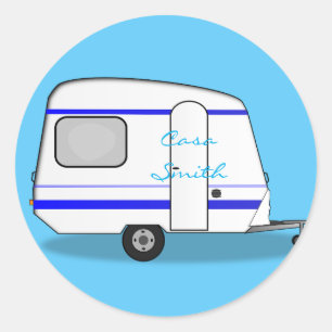 Tiny streamlined caravan Thunder_Cove any colour Classic Round Sticker