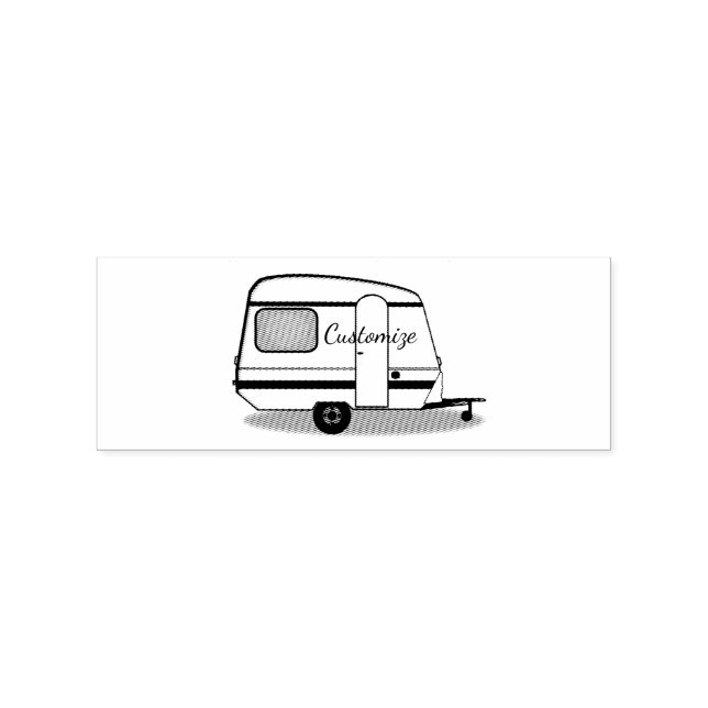 Tiny streamlined caravan Thunder_Cove any colour Rubber Stamp (Imprint)