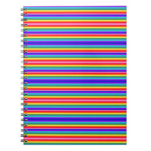Tiny Stripes of Rainbow Colours Spiral Notebook